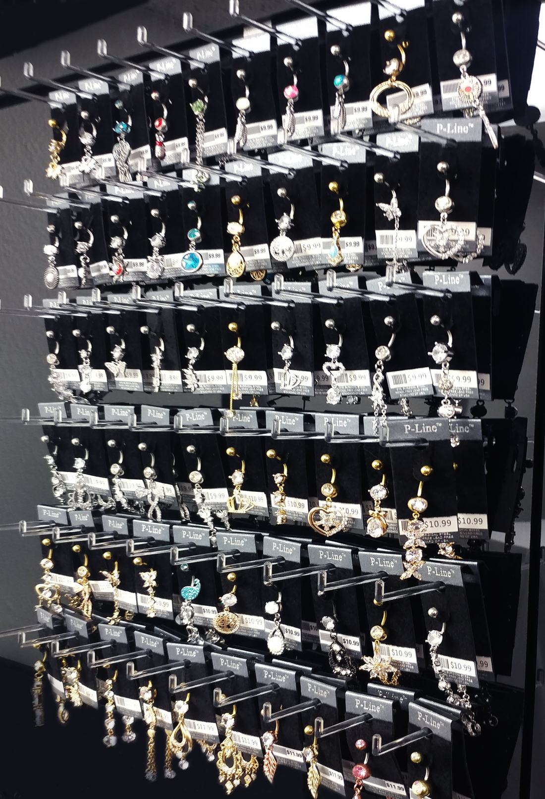 Body jewelry display deals